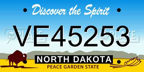 VE45253 North Dakota License Plate