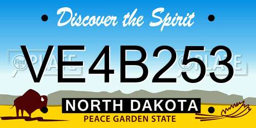 VE4B253 North Dakota License Plate