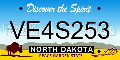 VE4S253 North Dakota License Plate