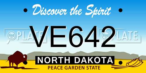 VE642 North Dakota License Plate