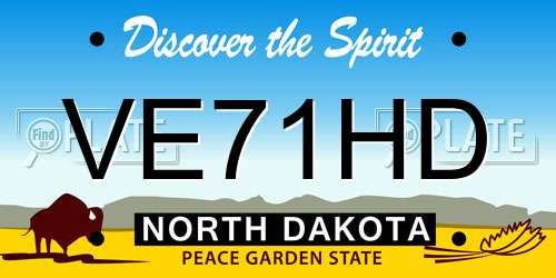 VE71HD North Dakota License Plate