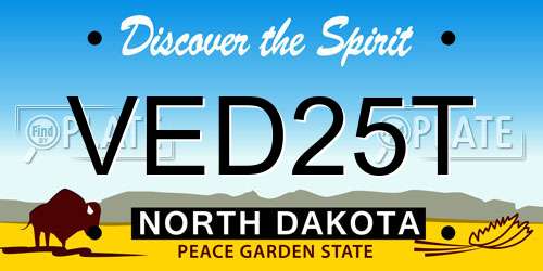 VED25T North Dakota License Plate