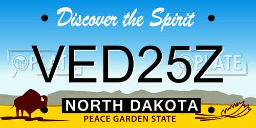 VED25Z North Dakota License Plate