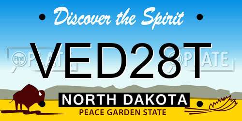 VED28T North Dakota License Plate