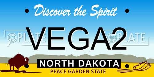 VEGA2 North Dakota License Plate