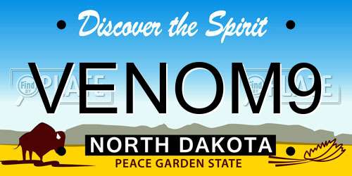 VENOM9 North Dakota License Plate
