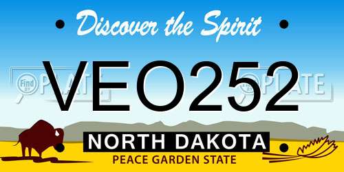 VEO252 North Dakota License Plate