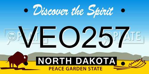 VEO257 North Dakota License Plate