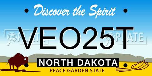 VEO25T North Dakota License Plate