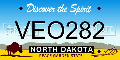 VEO282 North Dakota License Plate