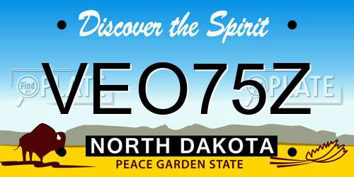 VEO75Z North Dakota License Plate