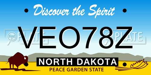 VEO78Z North Dakota License Plate