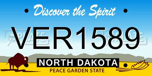VER1589 North Dakota License Plate