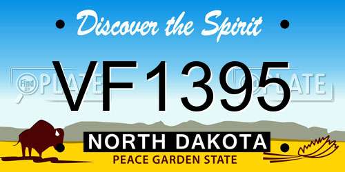 VF1395 North Dakota License Plate