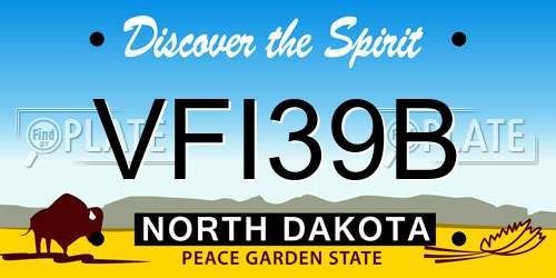 VFI39B North Dakota License Plate