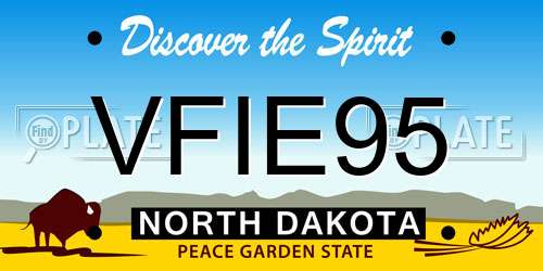 VFIE95 North Dakota License Plate