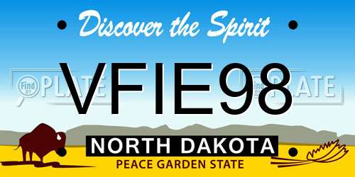 VFIE98 North Dakota License Plate