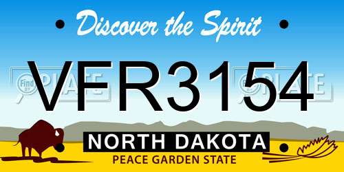 VFR3154 North Dakota License Plate