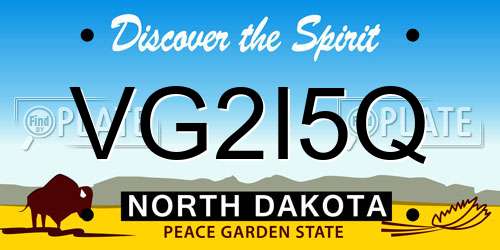VG2I5Q North Dakota License Plate