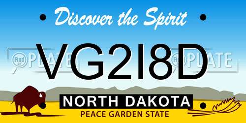 VG2I8D North Dakota License Plate