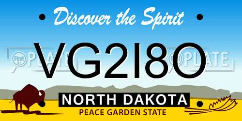 VG2I8O North Dakota License Plate