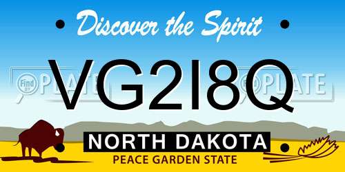 VG2I8Q North Dakota License Plate