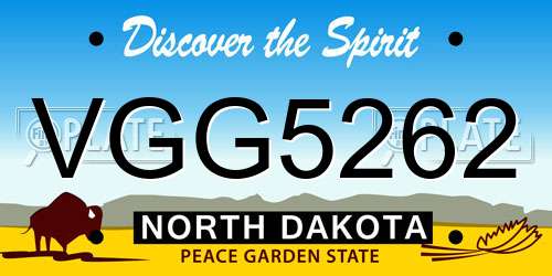 VGG5262 North Dakota License Plate