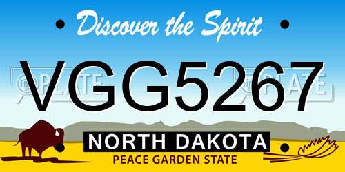 VGG5267 North Dakota License Plate