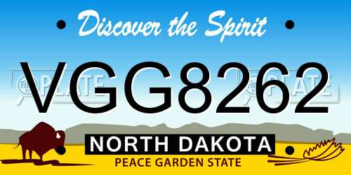 VGG8262 North Dakota License Plate
