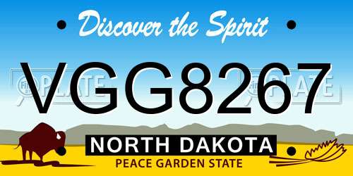 VGG8267 North Dakota License Plate