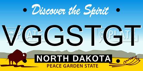 VGGSTGT North Dakota License Plate
