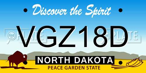 VGZ18D North Dakota License Plate