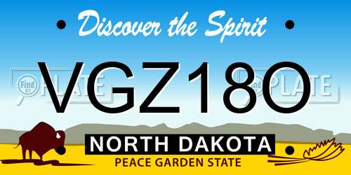 VGZ18O North Dakota License Plate