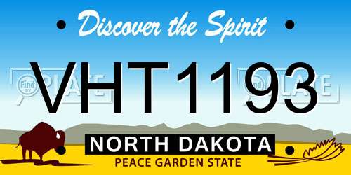 VHT1193 North Dakota License Plate