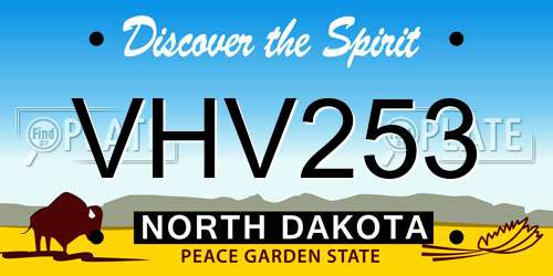 VHV253 North Dakota License Plate