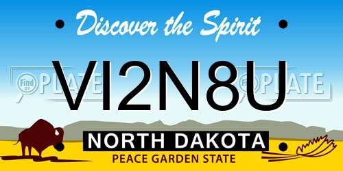 VI2N8U North Dakota License Plate