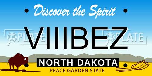 VIIIBEZ North Dakota License Plate