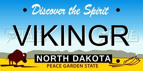 VIKINGR North Dakota License Plate