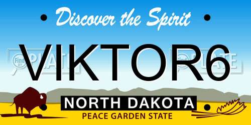 VIKTOR6 North Dakota License Plate