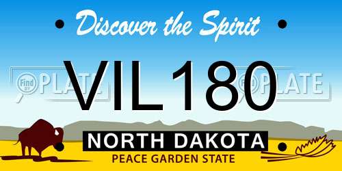 VIL180 North Dakota License Plate