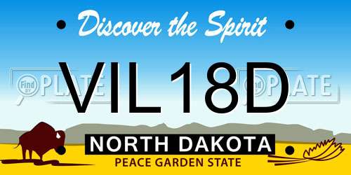 VIL18D North Dakota License Plate