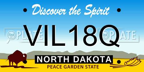 VIL18Q North Dakota License Plate