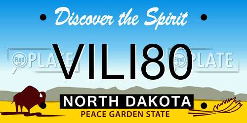 VILI80 North Dakota License Plate