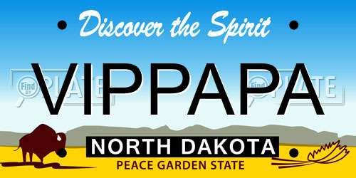 VIPPAPA North Dakota License Plate