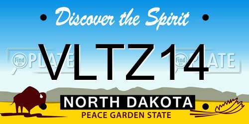 VLTZ14 North Dakota License Plate