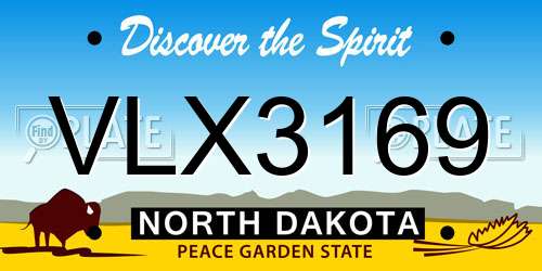 VLX3169 North Dakota License Plate