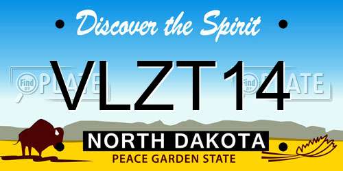 VLZT14 North Dakota License Plate