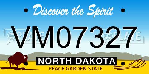 VM07327 North Dakota License Plate