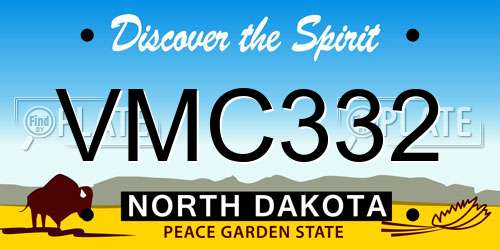 VMC332 North Dakota License Plate