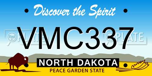 VMC337 North Dakota License Plate